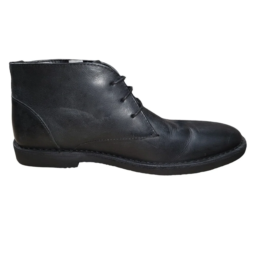 Aiden & Mason Men's Vivialdi Black Leather‎ Chukka Dress Boots Size 10.5